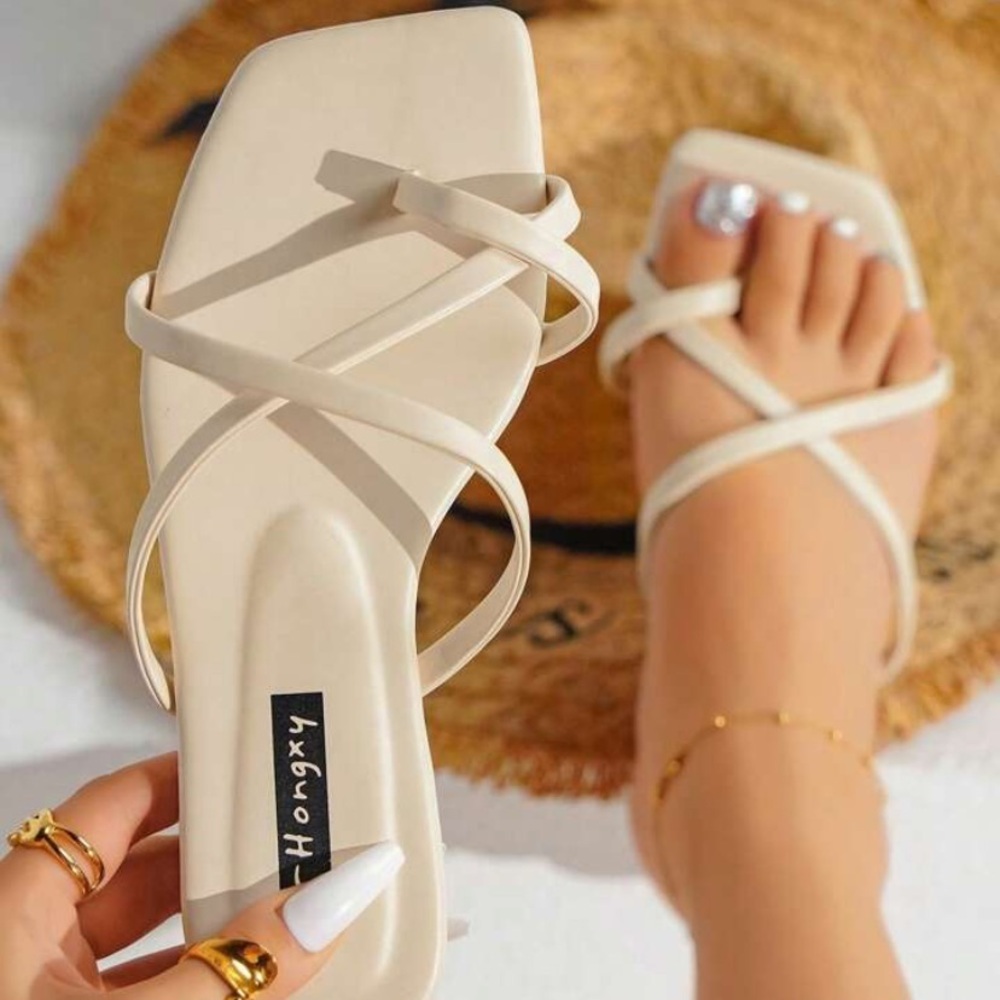 SHEIN Cream Minimalist Sandals